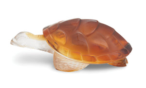Lalique Molded Amber Glass Turtle