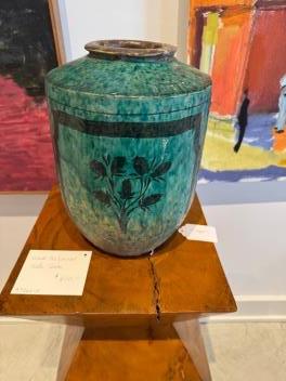 19th Century Green Floral Chinese Motaban Vase