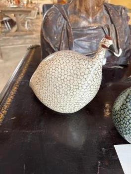 French Hand-Painted Ceramic Hens by La Pintades