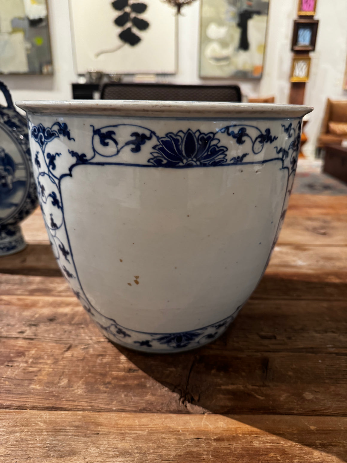 Mid 19th Century Pair of Blue & White Chinese Planters
