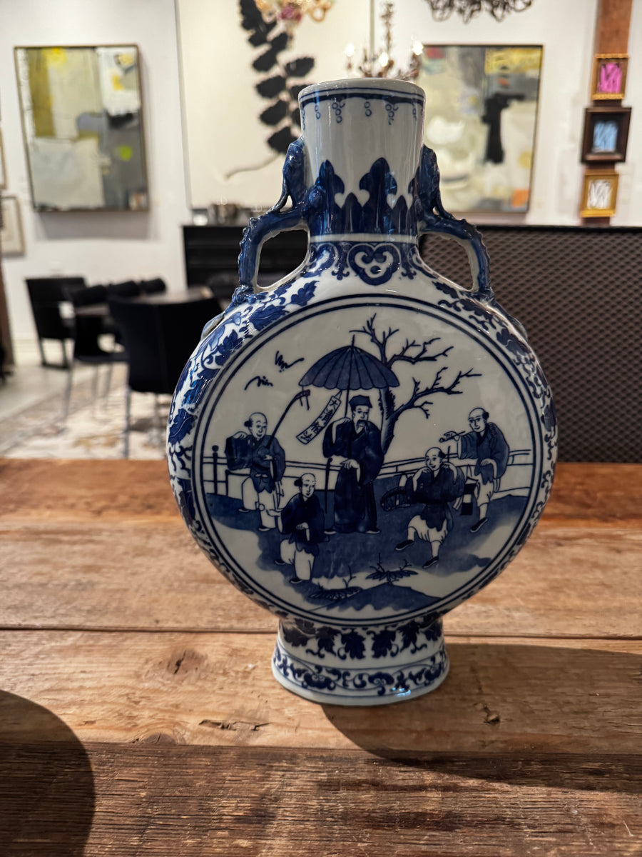 Pair of Circular Delft Style Vases
