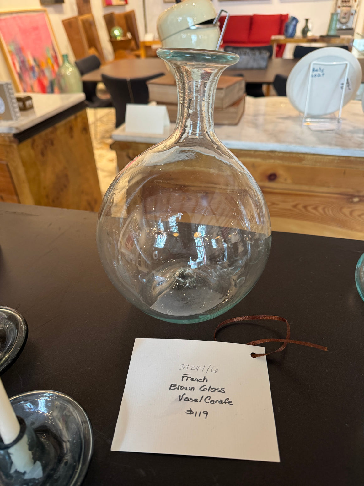 French Blown Glass Vase/Carafe