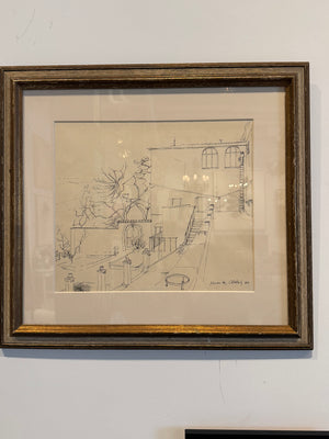 Xavier de Callatay, Courtyard Scene, 1958