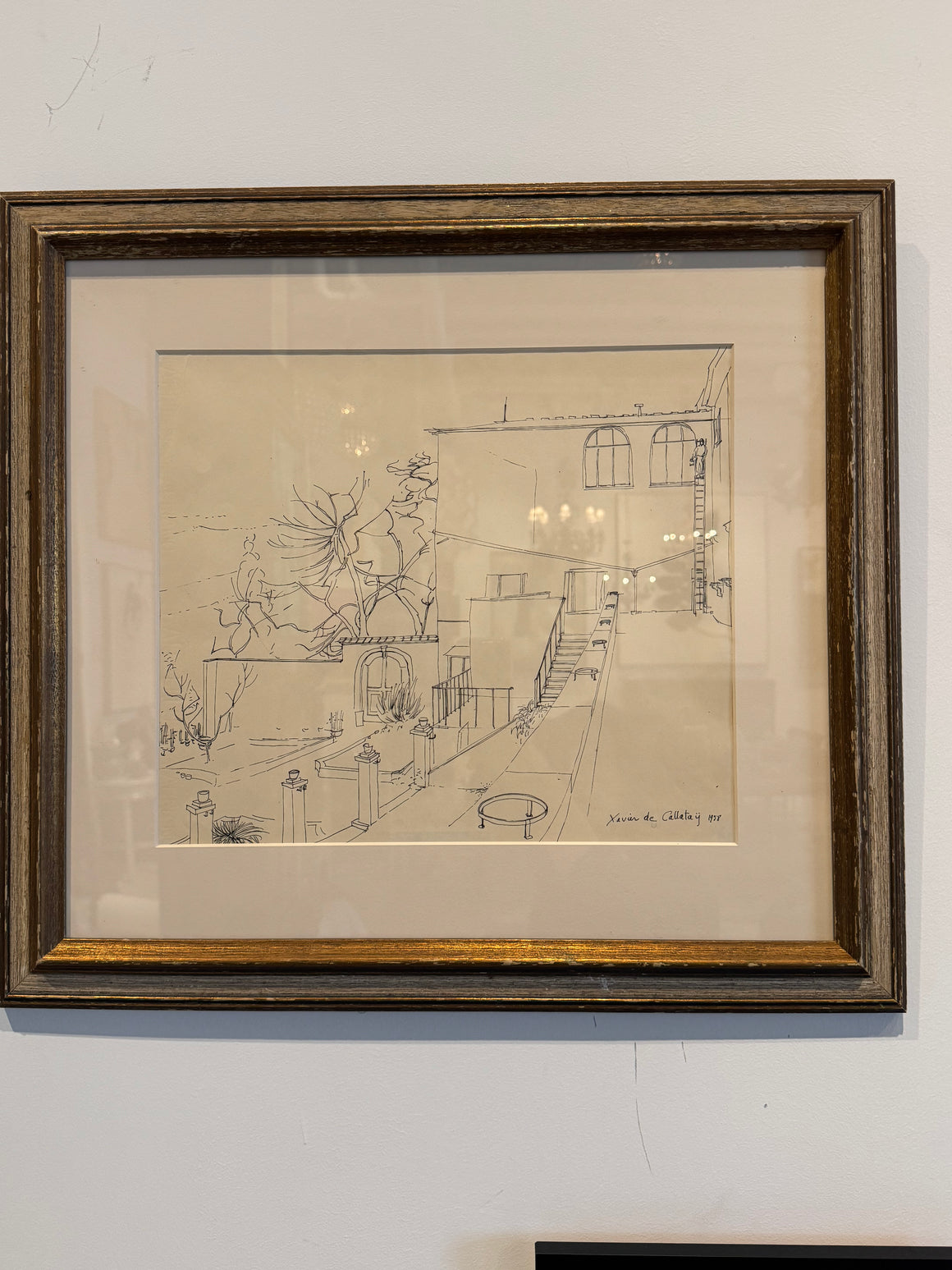 Xavier de Callatay, Courtyard Scene, 1958