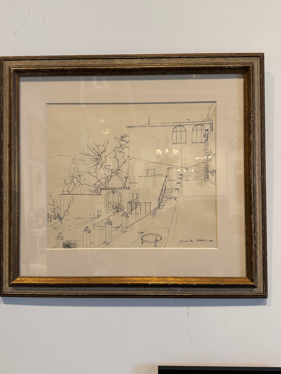 Xavier de Callatay, Courtyard Scene, 1958