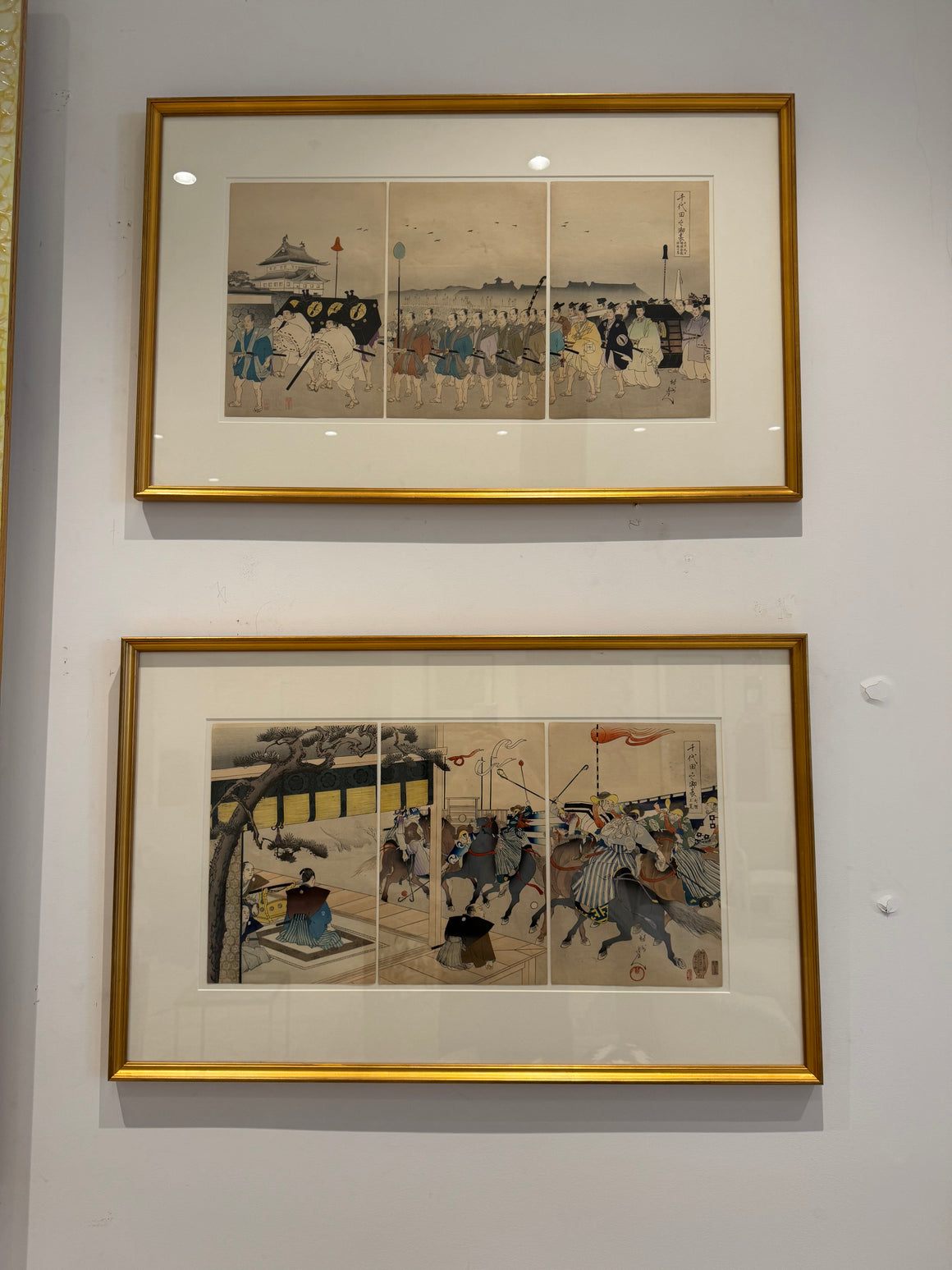 Chikanobo Japanese Wood Block Pair of Prints, Meiji Era