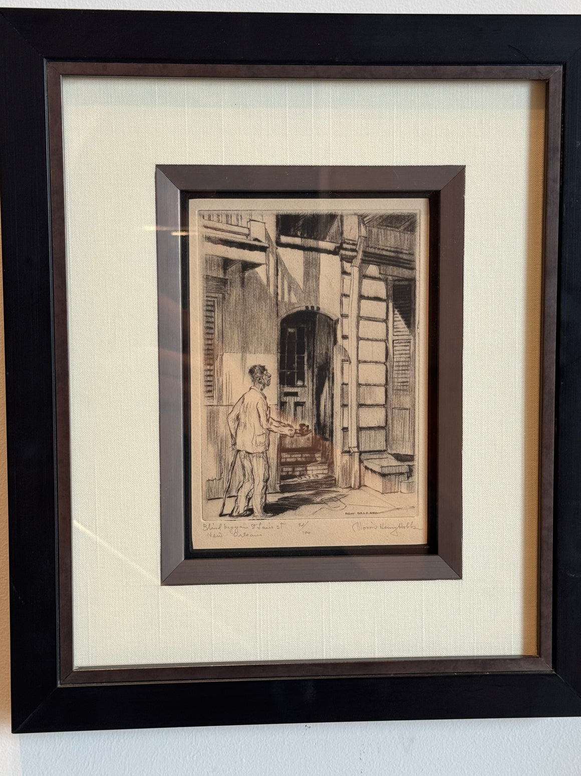 Morris Henry Hobbs (1892-1967), "Blind Beggar" Etching