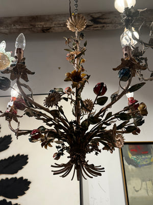 Polychrome Floral Chandelier