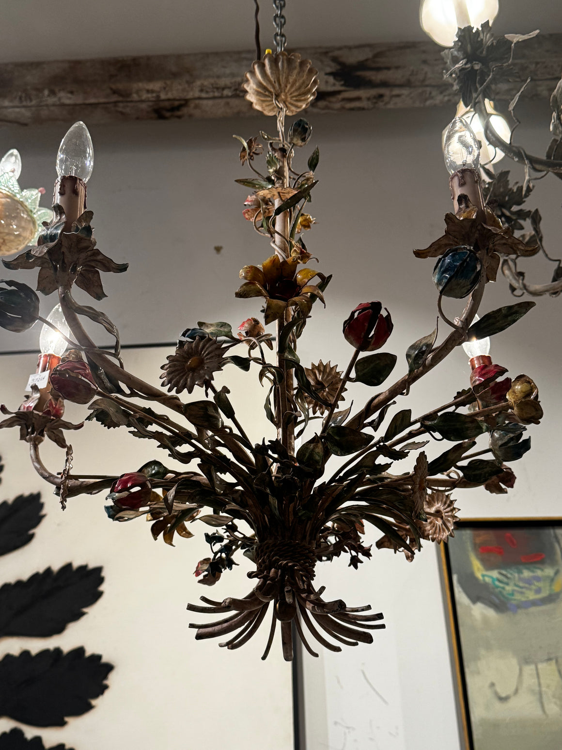 Polychrome Floral Chandelier