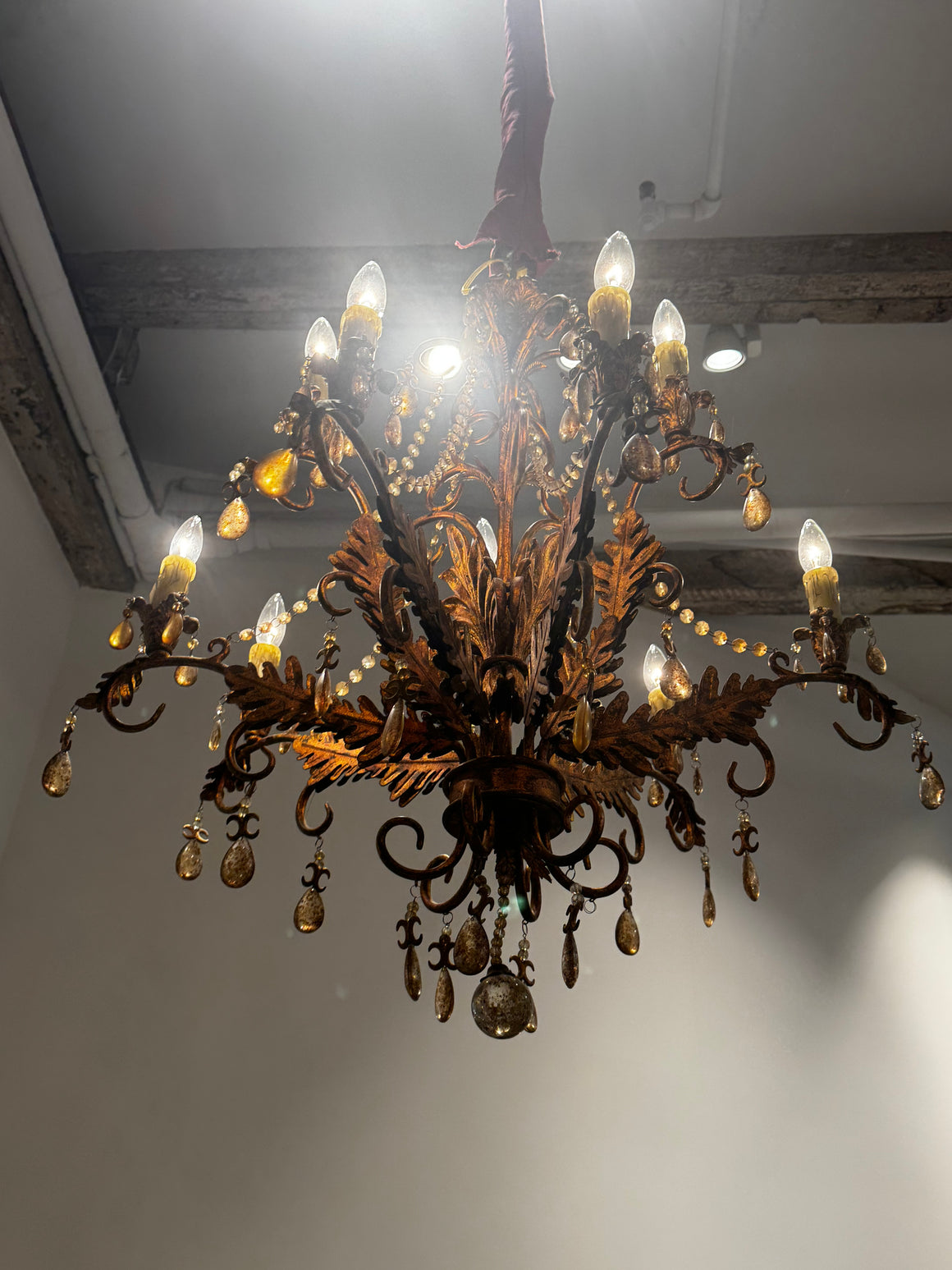 Unique Gilt-Metal Chandelier